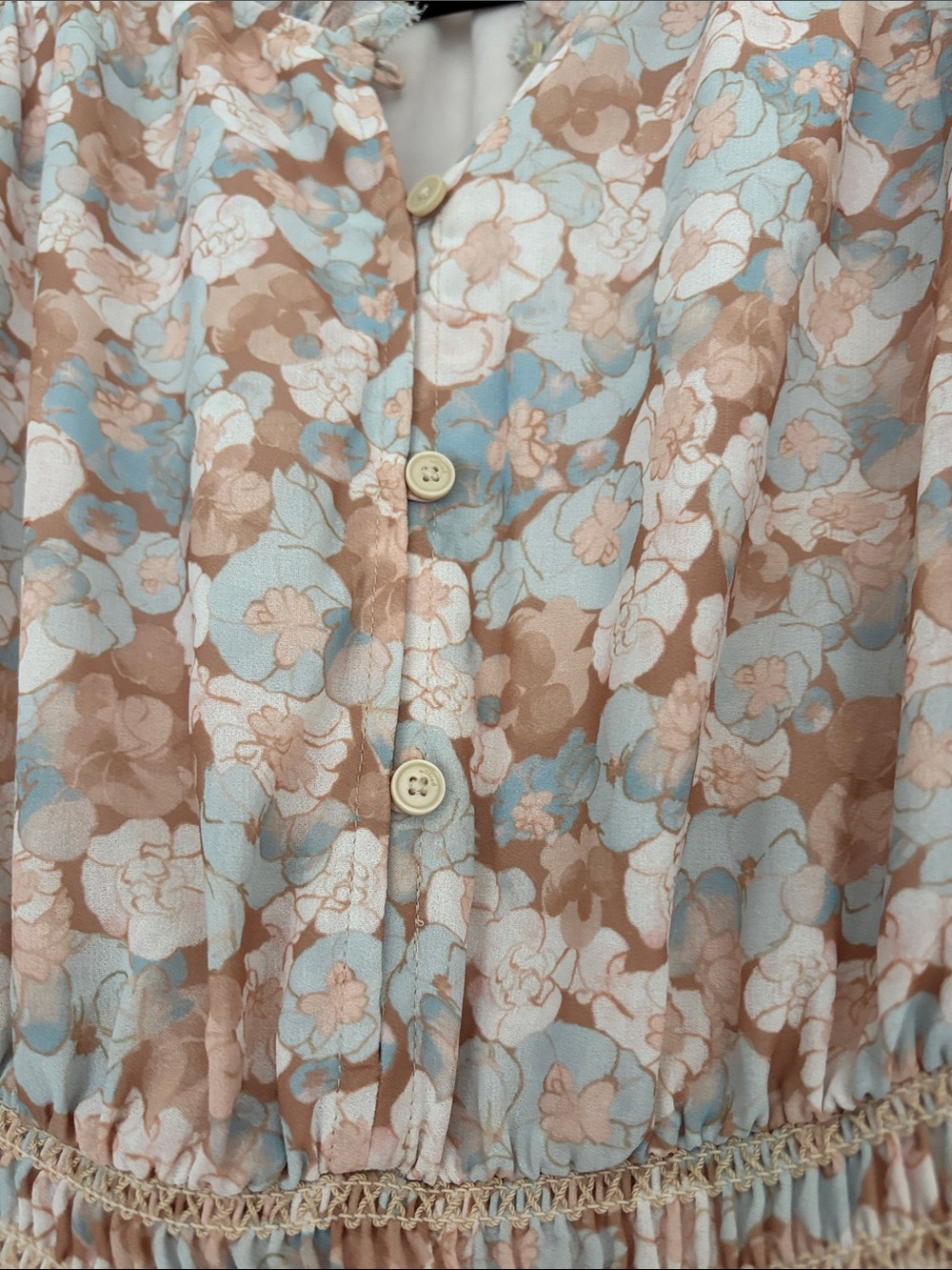 Wilfred Boho Floral Smocked Waist Lined Floral Midi Dress – Size M - Picture 8 of 11